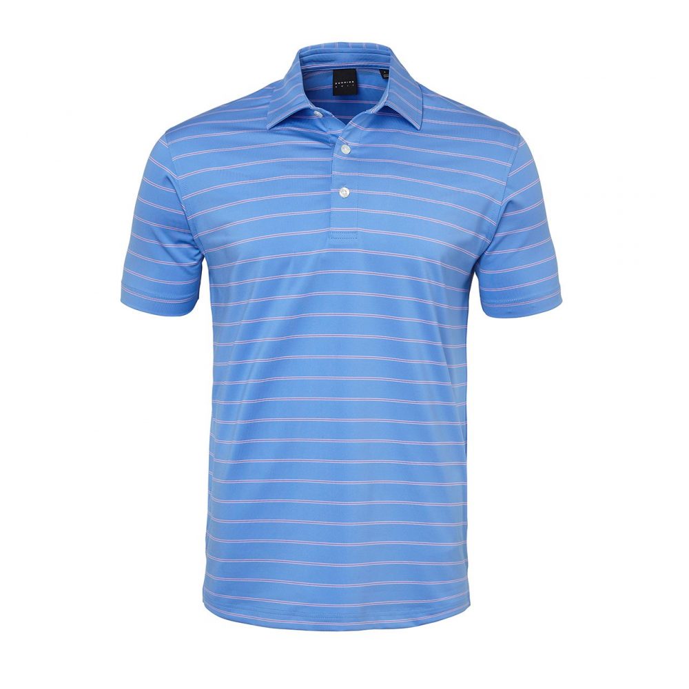 Mens Dunning Short Sleeved Striped Golf Polo Shirt- Small 40-42″ - Pro ...