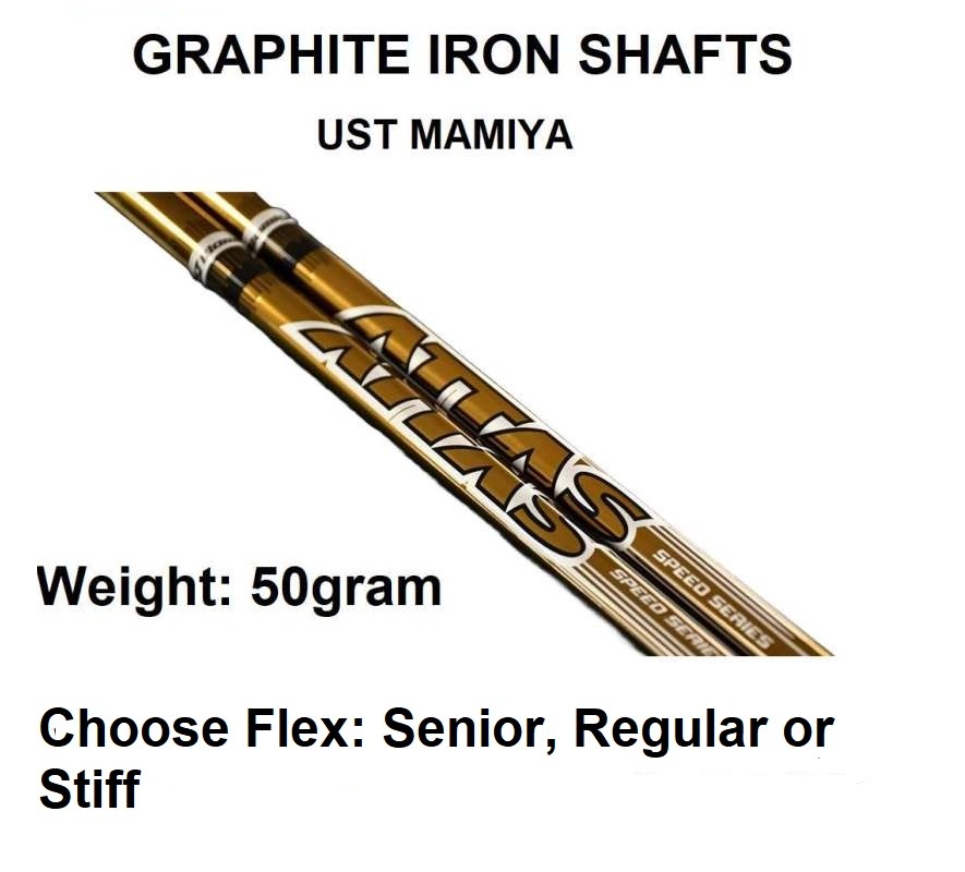 UST Mamiya Attas Speed Black/Gold Graphite Iron Shafts - .370 Parallel Tip