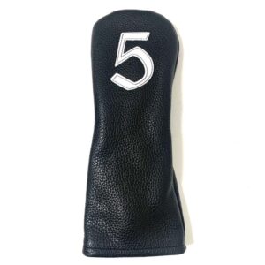 Vessel Leather #5 Wood Head Cover - Black/White