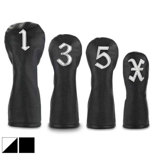Vessel Leather #5 Wood Head Cover - Black/White - Image 3